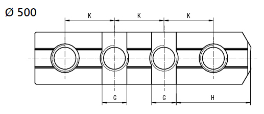 Drawing 2 Hard master jaws for 6-jaw scroll chucks Ø 500 mm