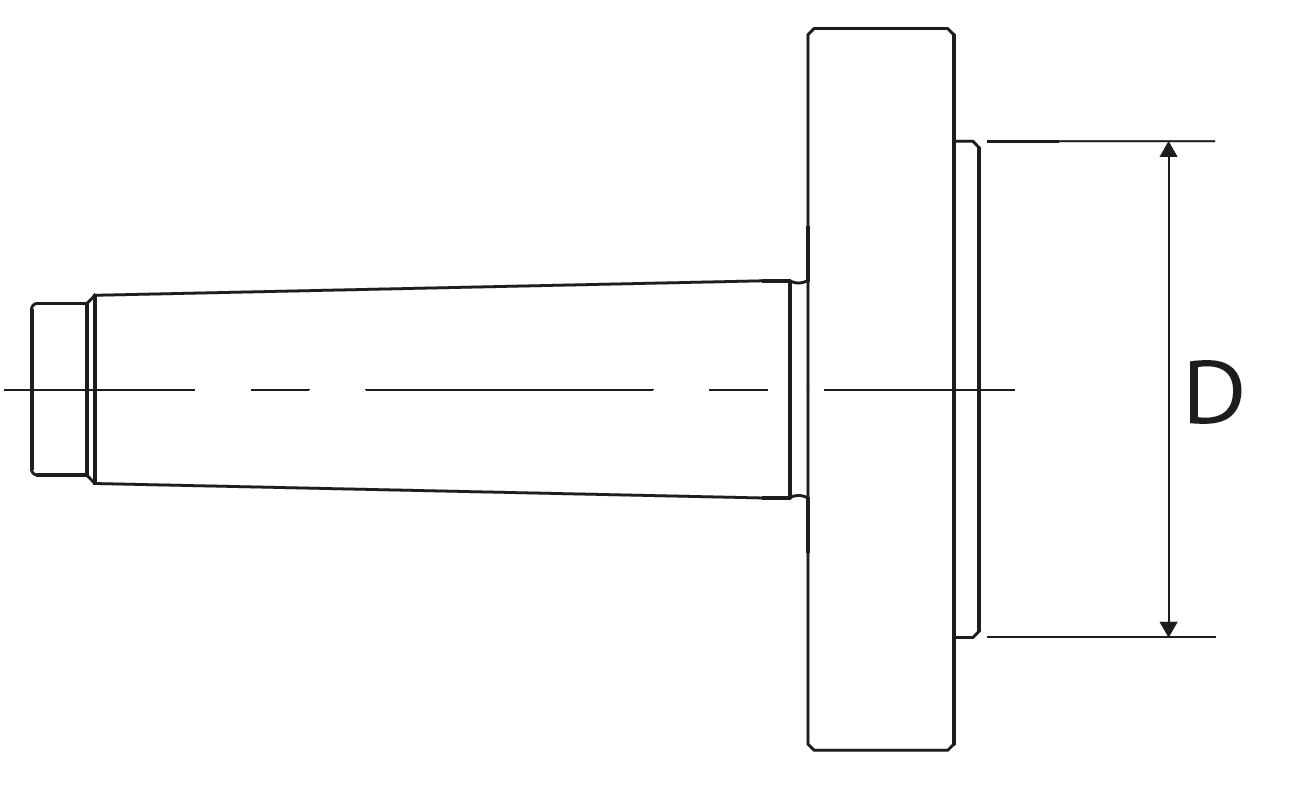 Zeichnung Fester MK-Futterflansch für Drehfutter Ø 125 mm