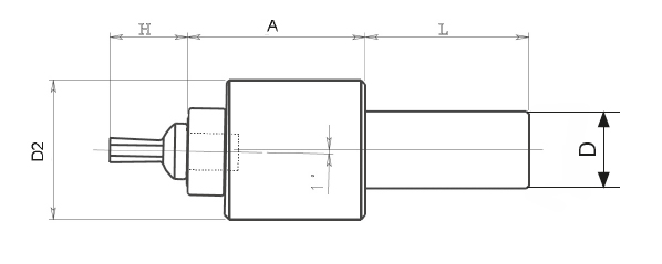 Drawing Broach tool holder with cylindrical shank Ø 16 mm