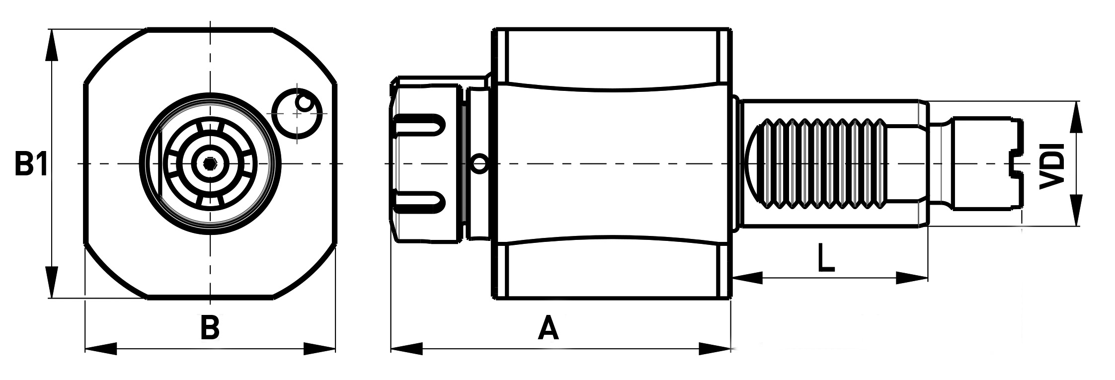 Drawing Driven tool HAAS VDI 40, with IC Drawing Driven tool HAAS VDI 40, with IC