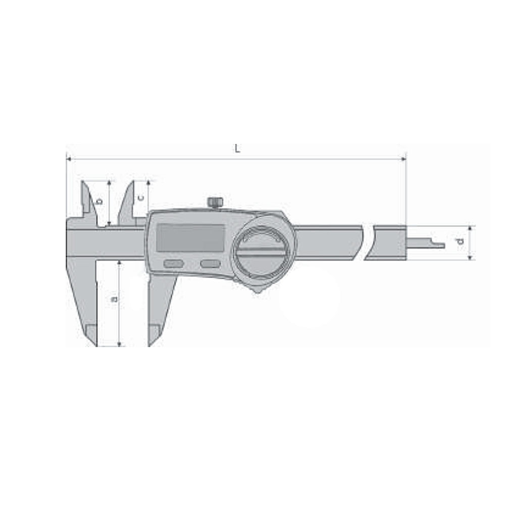 Technical drawing Dig. pocket caliper 0 - 150 mm IP 54 DIN 862