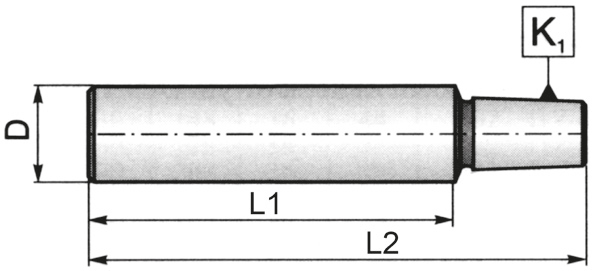 Drawing Taper arbor with cylinder shank Ø 10x50 mm / B12