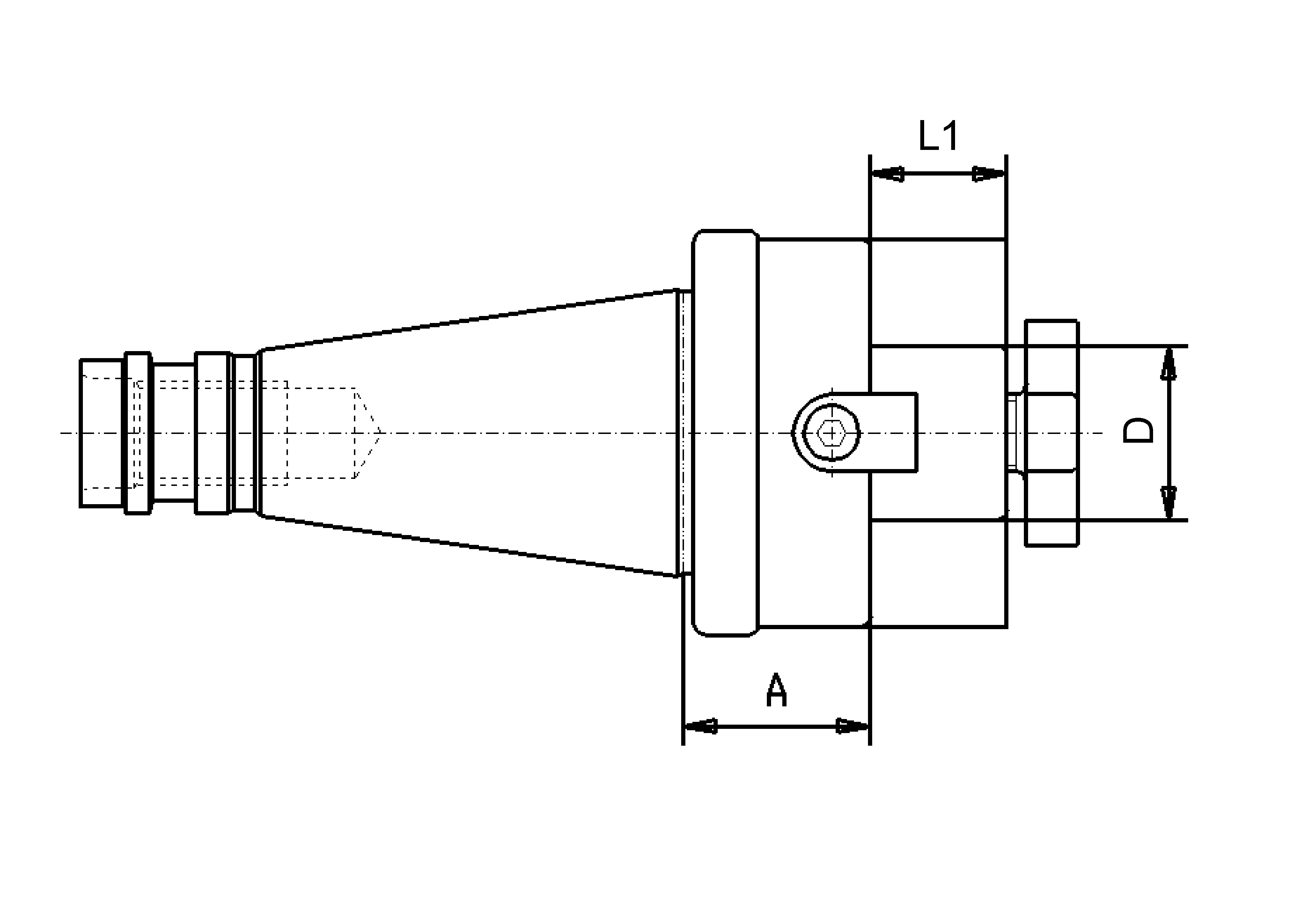 Zeichnung Messerkopf-Aufnahme DIN 2080 SK 40, D: 22 mm