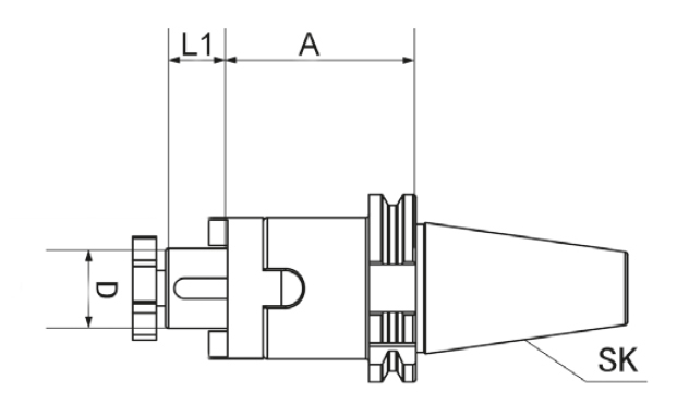 Drawing Combi shell mill adapter DIN 69871 SK40, D:40