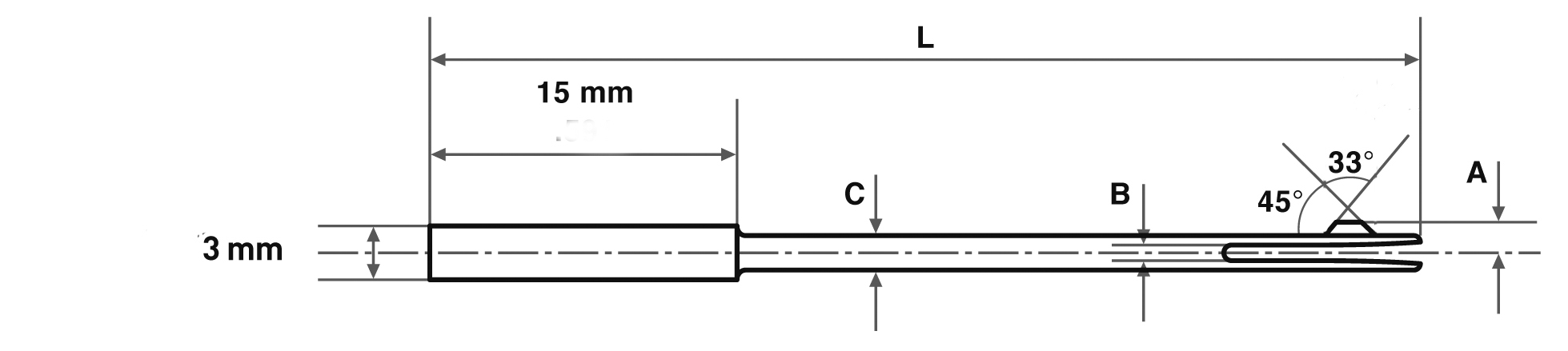 Zeichnung Entgrater X-Grat Ø 2,2 - 2,4 mm, XG-2,2