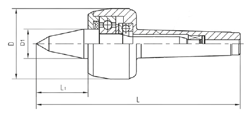 Zeichnung Mitlaufende Drehbankspitze BASIC MLK-KOP, MK 4