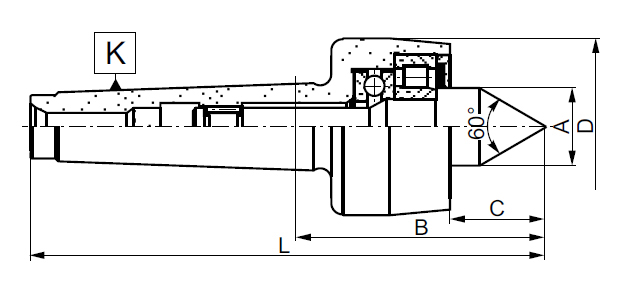 Drawing Heavy duty tailstock centre Bison type 8811-4