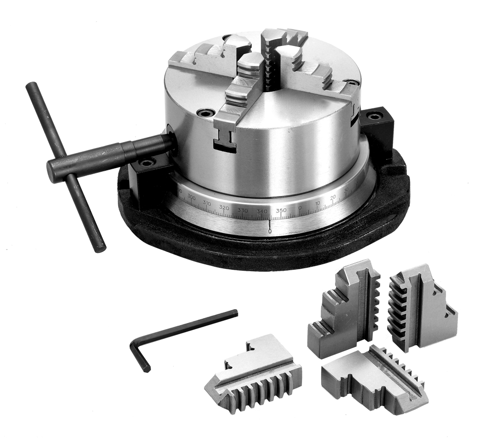 Four-jaw chuck with swivel base, type 160 Four-jaw chuck with swivel base, type 160