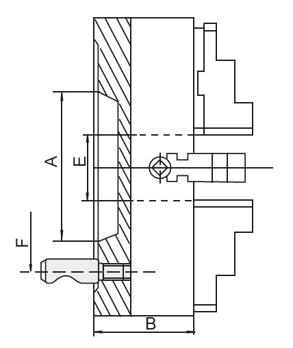 Zeichnung Planscheibe DIN 55029, Ø 160 mm, KK 3