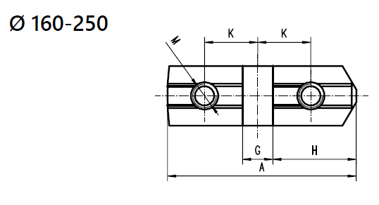 Drawing 2 Hard master jaws for 2-jaw scroll chucks Ø 160 mm Drawing 2 Hard master jaws for 2-jaw scroll chucks Ø 160 mm