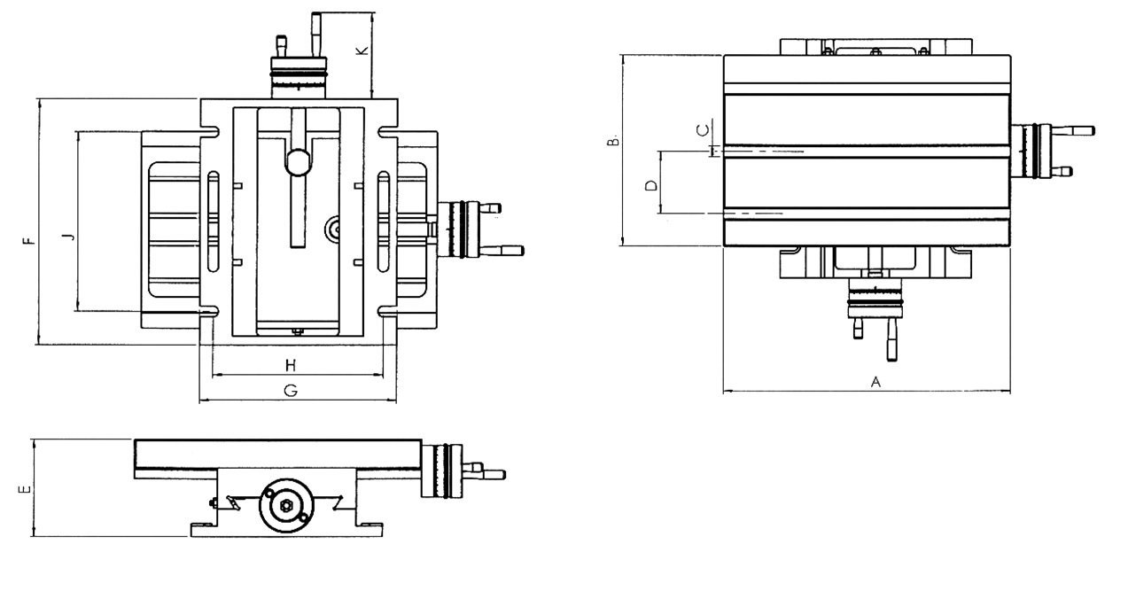 Drawing Stationary cross table KT2, 185 x 100 mm