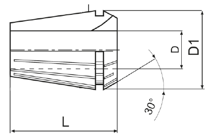 Zeichnung Spannzange ER/ESX, DIN 6499, ER 11 Ø 5,5 mm