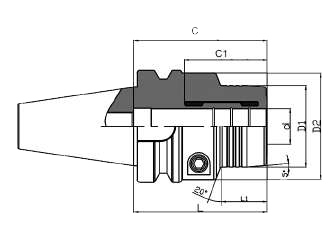 Zeichnung Hydrodehnspannfutter BT 40, Ø 12 x 75 mm