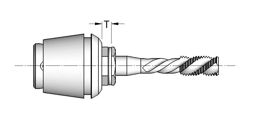 Zeichnung Gewindebohrzange ER 20 Ø 4,5 mm, Längenausgleich