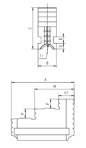 Drawing Hard solid jaws for Bison Wescott Ø 500 mm