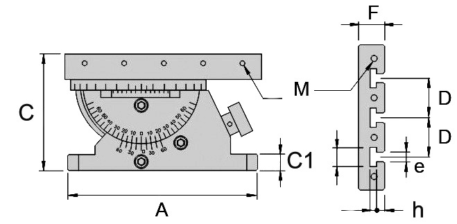 Zeichnung 1 Spanntisch 300 x 220 mm, drehbar / schwenkbar 360°