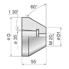 Zentrierkegelkopf-Typ-ZZK-KAT