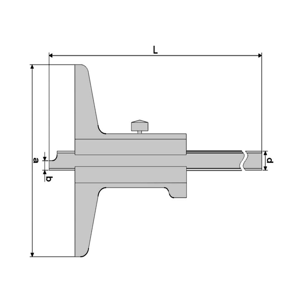 Technical drawing Depth vernier caliper 200 x 100 mm DIN 862