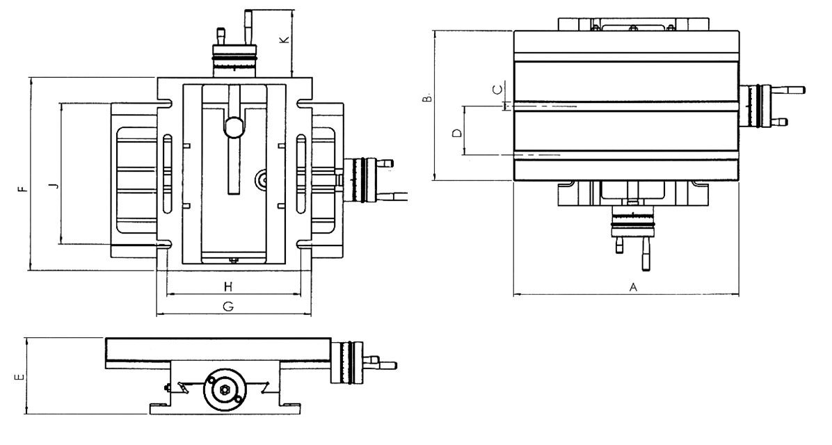 Drawing Stationary cross table KT2 rotatable, 330 x 220 mm