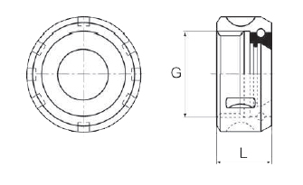 Zeichnung Überwurfmutter OZ 25, kugelgelagert Zeichnung Überwurfmutter OZ 25, kugelgelagert
