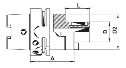 Zeichnung Fräseraufsteckdorn HSK-A63, Ø 22 / A 100 mm