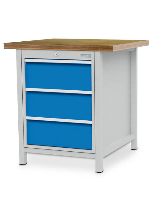 Kastenwerkbank B 810 x T 750 x H 859 mm mit 3 Schubladen R 18-24