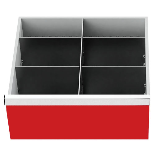 Metalleinteilung 5-teilig R 18-16 Schubladennutzmaß 450 x 400 mm Metalleinteilung 5-teilig R 18-16 Schubladennutzmaß 450 x 400 mm