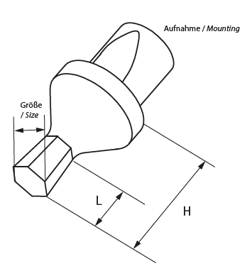 Zeichnung Räumstempel Sechskant Schaft-Ø 12 mm, Größe 4 Zeichnung Räumstempel Sechskant Schaft-Ø 12 mm, Größe 4