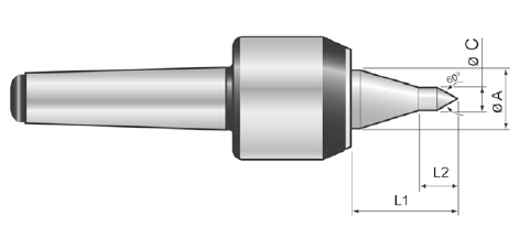 Mitlaufende Drehbankspitze, BASIC Typ SKP, MK 3