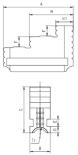 Zeichnung Umkehrbacken für Planscheiben Ø 200 mm Zeichnung Umkehrbacken für Planscheiben Ø 200 mm