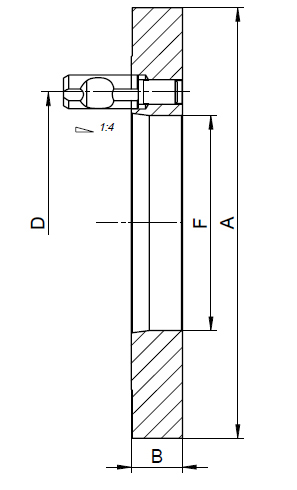 Drawing Adapter plate DIN 55029, type 8242-125-4