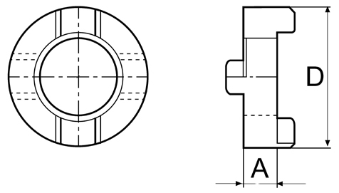 Drawing Clutch drive rings for arbors D27 DIN 6366