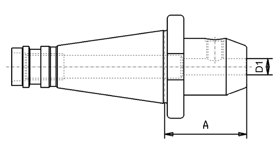 Drawing End mill adapter WELDON DIN 2080 SK40, D: 25 mm 