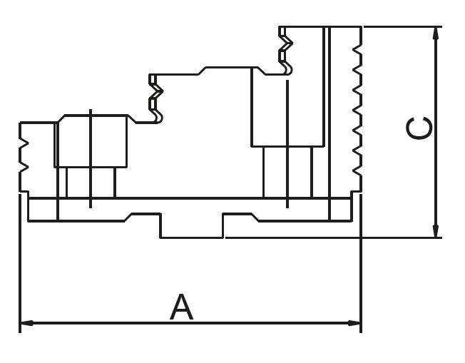 Drawing 2 Hard top jaws for six-jaw lathe chucks Ø 160 mm