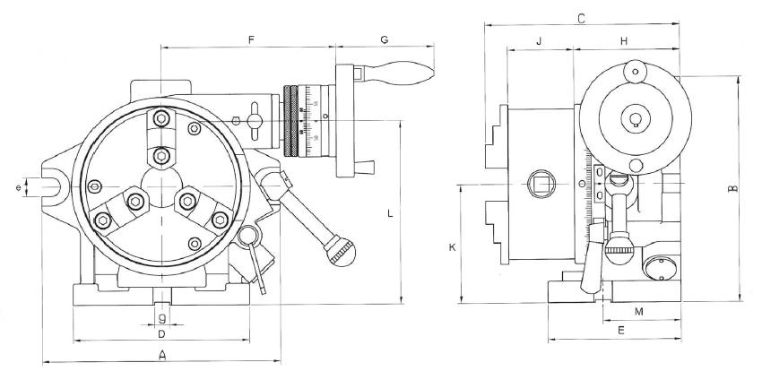 Drawing Super indexing spacer with hand wheel, type 165