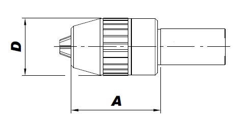 Zeichnung Kurzbohrfutter nach ISO 26623-1, 1-16 mm