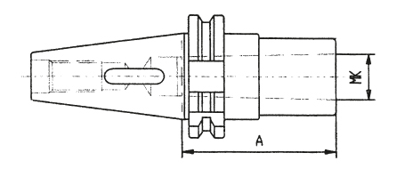 Drawing Reducing adapter DIN 69871 SK 50 MT3 with tang