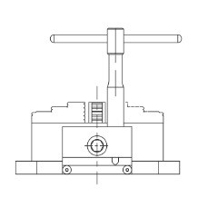 Drawing 2 Three-jaw lathe chuck with angle drive, type 300