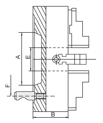 Zeichnung Planscheibe DIN 55029, Ø 200 mm, KK 5