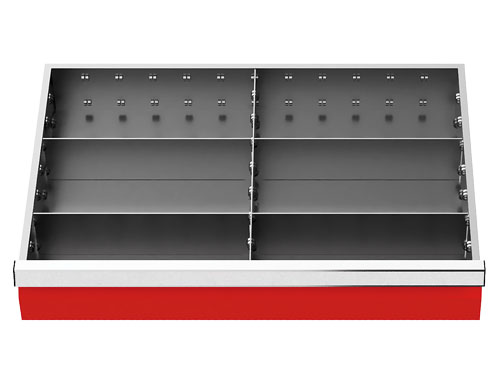 Metalleinteilung 5-teilig R 24-16 Schubladennutzmaß 600 x 400 mm Metalleinteilung 5-teilig R 24-16 Schubladennutzmaß 600 x 400 mm