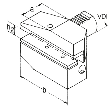 Zeichnung Werkzeughalter VDI 50, überkopf, rechts, Typ B7