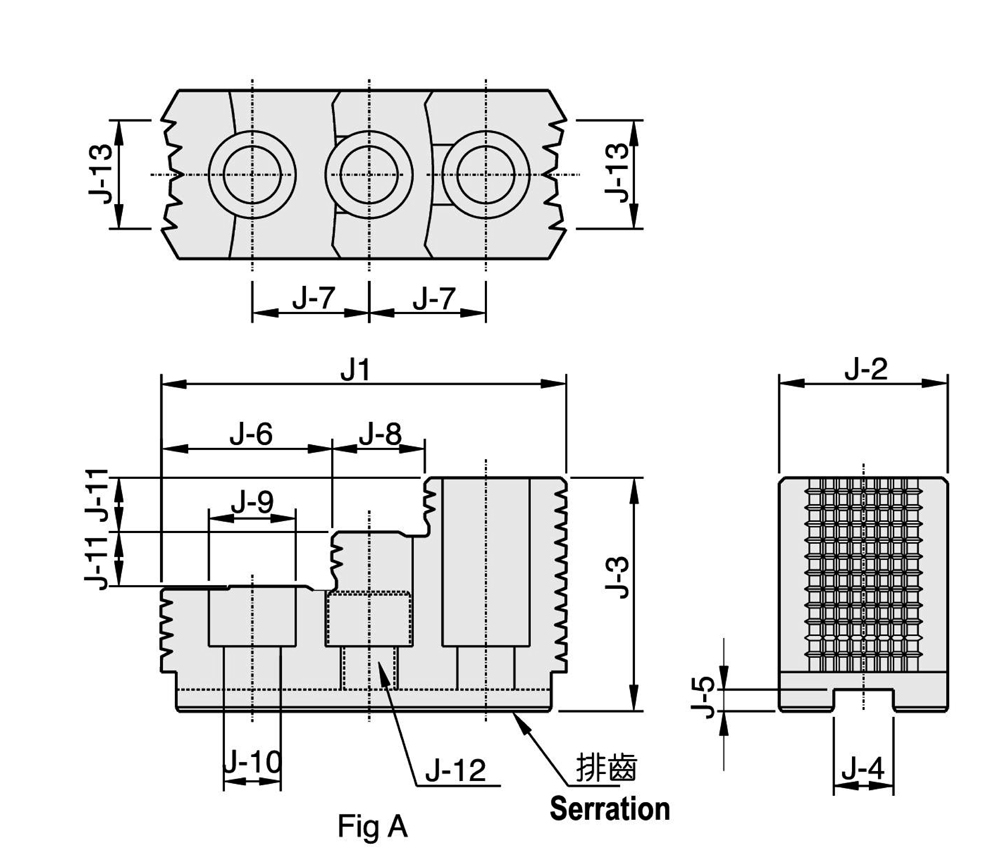 Fig 1 Hard top jaw HJ12-1 for power chucks