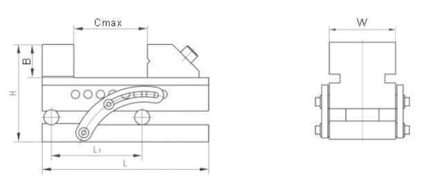 Zeichnung Sinus-Schraubstock mit Schnellverstellung 63 mm