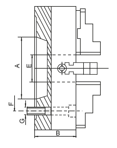 Zeichnung Planscheibe DIN 55026, Ø 200 mm, KK 6