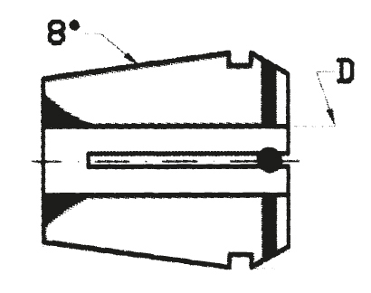 Drawing Collet ER/ESX, DIN 6499, sealed, ER 20 Ø 5 mm