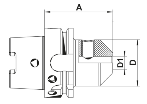 Drawing End mill adapter, HSK-A 63, Ø 6 mm / A 100 mm
