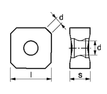 Milling inserts SNMX 1206 ANN-MB1 K300 technical drawing Milling inserts SNMX 1206 ANN-MB1 K300 technical drawing