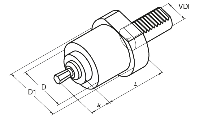 Drawing Broach tool holder VDI 40, mounting 16 mm