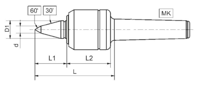 Drawing Revolving tailstock centre, 100 KOP type 141