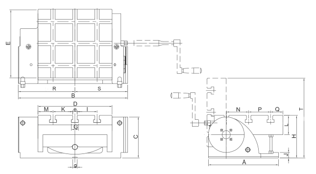 Zeichnung Heavy-duty tilting plate SSP-150, 90° 